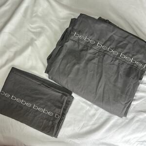 Bebe gray full size pillow cover and flat sheet
